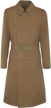 Herno Military Green Trench Coat with Belt