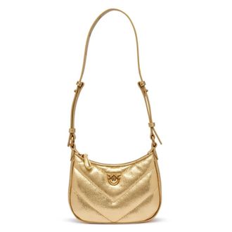 Pinko Baby Half Moon Bag - Dames - Schoudertassen - Bruin - ONE Size - Leer - Tassen