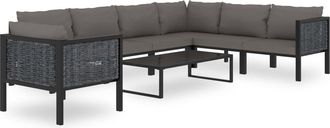 vidaXL Muebles De Jard&iacute;n 8 Pzas Y Cojines Rat&aacute;n Sint&eacute;tico Antracita Vidaxl