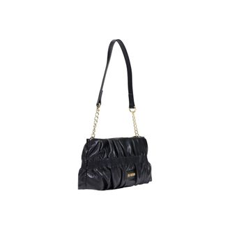 Love Moschino Pleated Polyurethane Shoulder Bag - Black