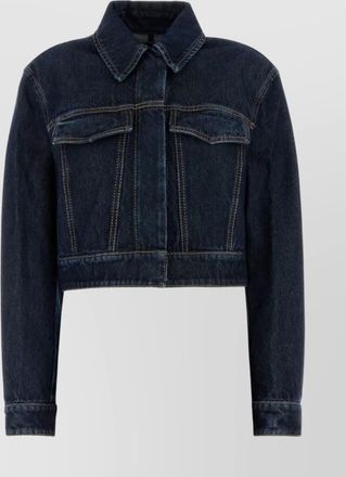 Sportmax cropped denim jacket with collared neck