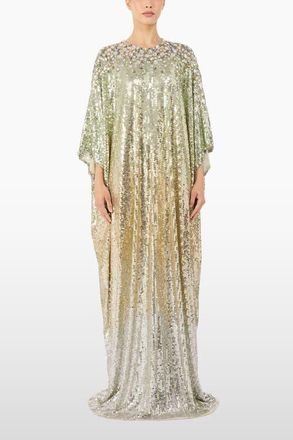 Jenny Packham Fontaine Sequin-Embellished Maxi Dress in Marmo Green at Nordstrom, Size 8 Uk