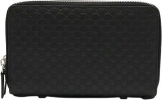 Gucci Pre-owned Clutches, male, Black, Size: ONE SIZE Pre-owned Microguccissima Leather Clutch Bag