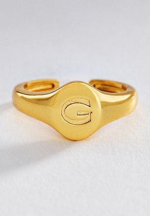 Luv AJ Initial Oval Signet Ring
