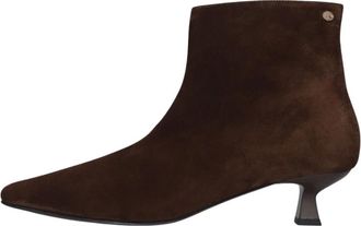 Fred De La Bretoniere Cara Carla Enkellaars - Dames - Laarzen met Hak - Bruin - 38 EU - Leer - Schoenen
