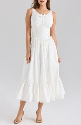 House of CB Sienna Sleeveless A-Line Dress in White at Nordstrom, Size X-Large