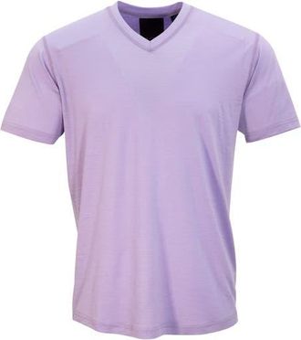 Lords of Harlech Victor Extra Fine Merino Wool V-neck Shirt in Lavender at Nordstrom, Size Xx-Large