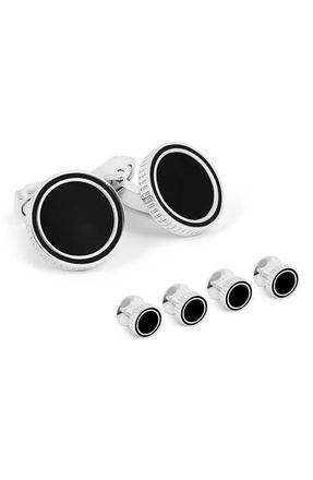 Thompson Thompson Tambor Onyx Cuff Link & Stud Set in Black at Nordstrom