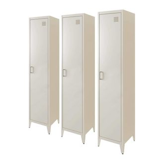 Sweeek Armario dormitorio industrial con 4 almacenamientos, set de 3, beige