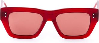 Thom Browne Acetate Rechthoekige Zonnebril - Dames - Zonnebrillen - Rood - ONE Size - Accessoires