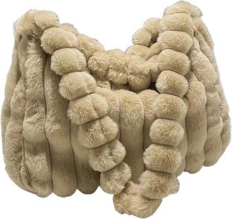 Generic Womens Plush Bags Plush Tote Bag, Large Capacity Elegant Crossbody Shoulder, For Women(Khaki)