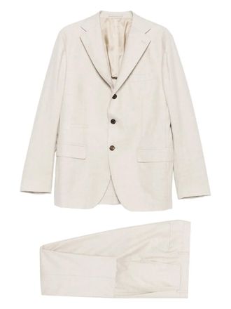 Eleventy three-button wool suit - men - Wool/Silk/Cashmere/Viscose - 52 - Neutrals