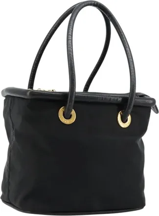 Celine Handbag Nylon Black Nylon Handbag (Pre-Owned)