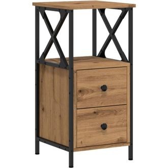 vidaXL Vidaxl - Mesita De Noche Madera Ingenier&iacute;a Roble Artisan 34x35,5x70 Cm