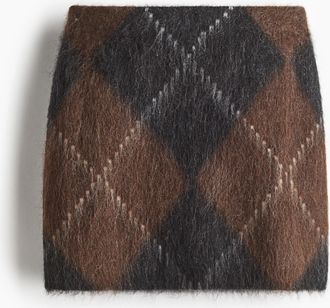 H&M Minijupe aus Mohairmix - Brown