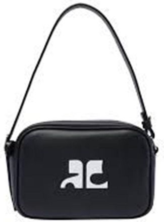 Courrèges Reedition Camera Bag In Grey Calf Leather