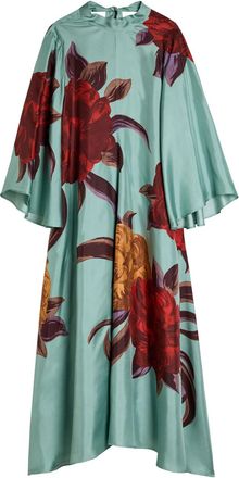La DoubleJ LA Double J Magnifico Floral-print Silk Maxi Dress - Blue - S (UK8-10 / S)