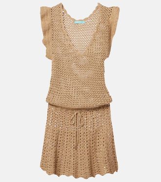 Melissa Odabash Annalise crochet lam&eacute; minidress