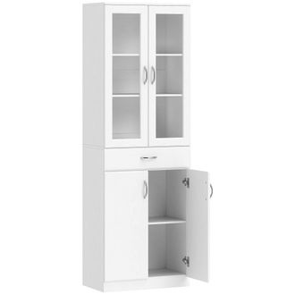 HOMCOM Alacena de cocina 60x35x180 cm blanco