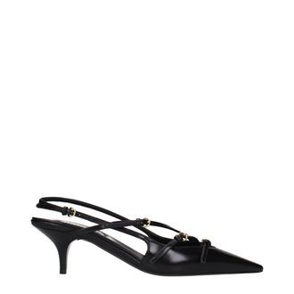 Miu Miu Black Leather High Heel Womens Pumps