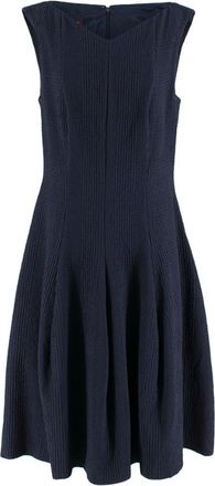 Talbot Runhof f Navy Jacquard Sleeveless A-line dress Size M