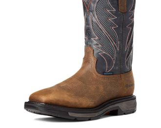 Ariat Mens Venttek H20 Waterproof Workhog Xt Work Boot In Brown/steel
