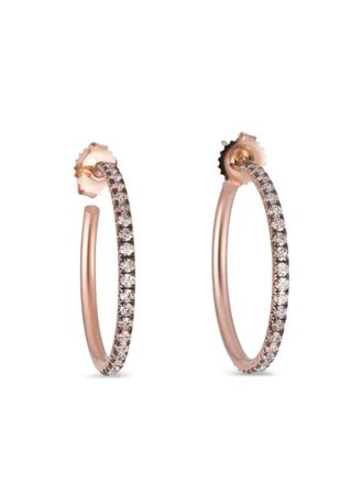 Sylva & Cie. diamond hoop earrings - Pink