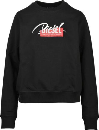 Diesel Felpa Corta Sweatshirt - Dames - Sweatshirts - Zwart - L - Katoen - Hoodies & sweatvesten