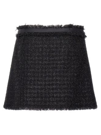 Versace Lurex Wool Blend Skirt - Black