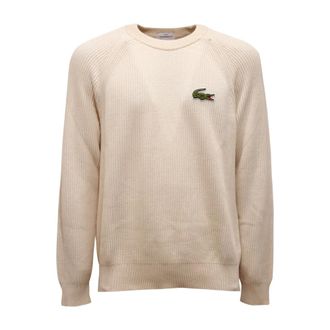 Lacoste Round-neck Knitwear, male, Beige, S, O7756 Maglione Classic Fit Cotton Jumper