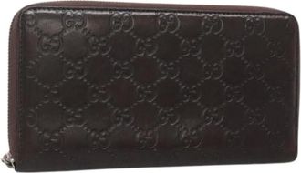 Gucci Pre-owned Wallets, female, Brown, Size: ONE SIZE Pre-owned Vintage Leather Wallet