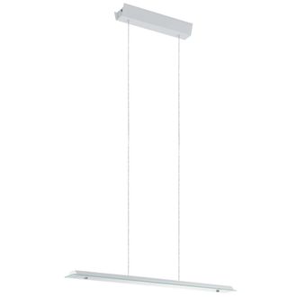 Eglo Lampada A Sospensione Lampada A Sospensione Lampada A Sospensione Lampada Da Sala Da Pranzo Lampada Da Soggiorno, 2 Lampadine, Acciaio Vetro Bianco Sa