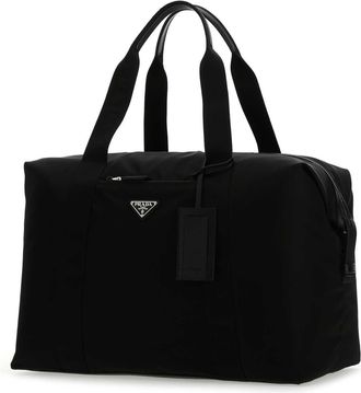 Prada Mens Nylon & Leather Top Handle Bag Black Poliammidericiclata Calfskin
