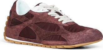 Bottega Veneta Womens Sneakers Orbit Flash Deep Mahogany Suede Brown Calf Leather Trainers