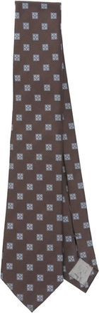 Emporio Armani Cravatta in seta con motivo jacquard - Marrone
