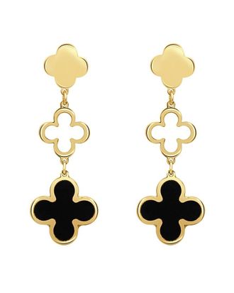 Italian Gold, Inc 14K Onyx Clover Dangle Earrings