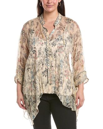 Johnny Was Plus Katia Oversized Silk Blouse