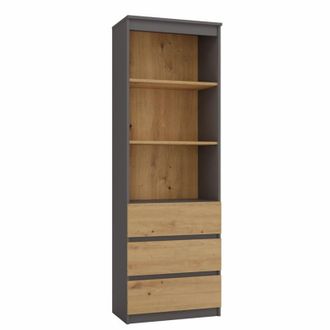 Topeshop CATANIA - Librer&iacute;a moderna 3 cajones + 2 estantes - 180x60x35 - Unidad de almacenamiento - Estanter&iacute;as decorativas para libros - Imitaci&oacute;n madera