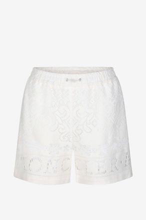 Moncler Shorts aus Spitze mit weitem Bein und hoher Taille