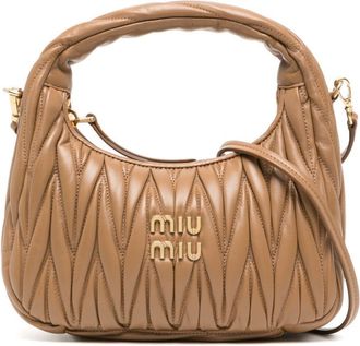 Miu Miu Wander matelass&eacute; shoulder bag - women - Nappa Leather - OS - Brown