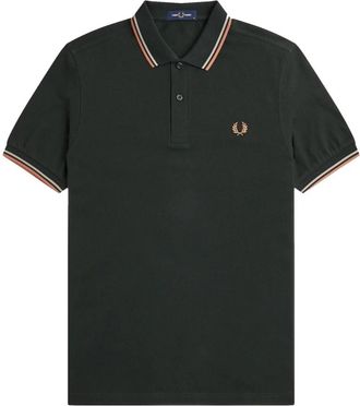 Fred Perry M3600 Twin Tipped Polo - Heren - Polos - Groen - S - Katoen - Tops