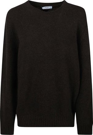Prada Jersey de cuello redondo de lana y cachemira - Knitwear - Mujer - Marr&oacute;n - M
