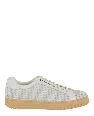 Ferragamo Cube 17 Woven Leather Sneakers