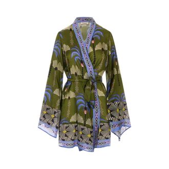 Anjuna Kimonos, female, Green, Size: M Carlotta Short Kimono