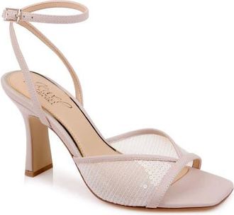 Badgley Mischka Zaha Ankle Strap Sandal in Nude Matte at Nordstrom, Size 9.5