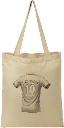 Unigift Personalised Gift - West Yorkshire Football Fan Tote Shopping Bag (White Jersey Design) Custom Name - Beeston LS11 Club