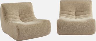 Sweeek Divano Modulare Tessuto Effetto Alpaca Sottovuoto E Compresso, 2 Posti