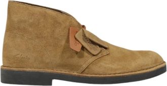 Clarks Schoenen, Heren, Beige, 41 EU, Leer, Beige Leren Veterboots