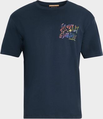 Scotch & Soda Mens Artwork Relaxed-Fit Crewneck T-Shirt