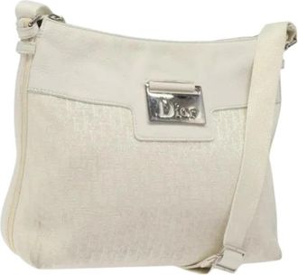Dior Pre-owned Cross Body Bags, female, White, Size: ONE SIZE Pre-owned Vintage Canvas Crossbody Bag